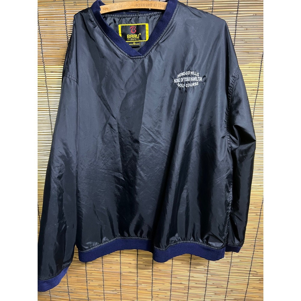 Baru Sports Navy Blue V-Neck Golf Windbreaker XL Hend-Co Hills Todd Hamilton